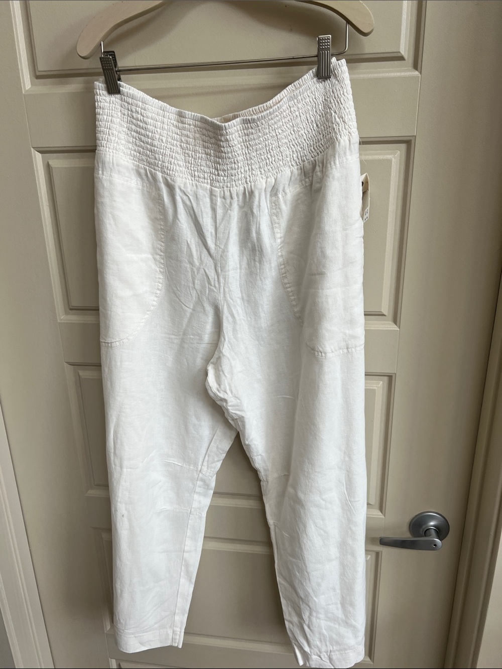 Anthropologie pilcro Linen blend Crop Wide Leg Culottes Pants XL white summer - Picture 3 of 10